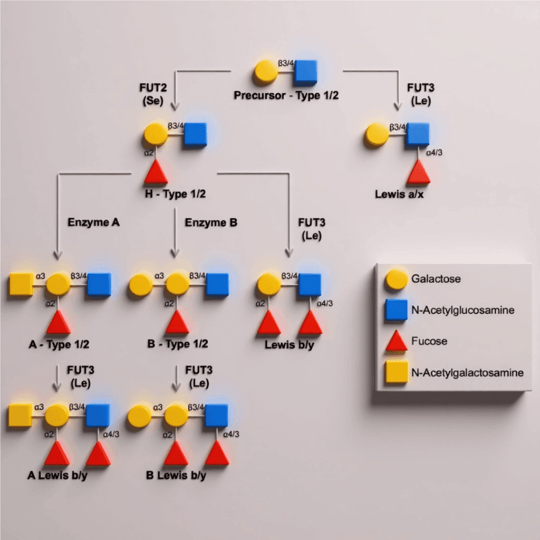 Fucosylation biosynthesis pathway diagram