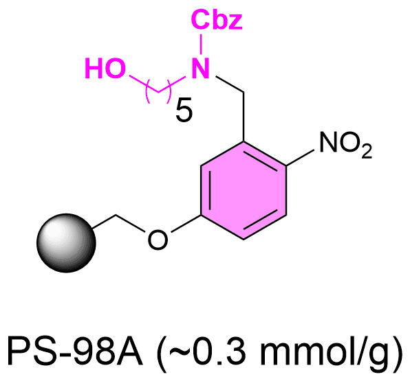 Polystyrene-linked-benzyl (5-hydroxy-2-nitrobenzyl)(5-hydroxypentyl)carbamate