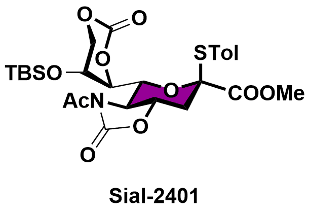 Methyl (phenyl 5-acetoamido-8-O-tert-butyldimethylsilyl-5-N,4-O-carbonyl-7-O,9-O-carbonyl-3,5-dideoxy-2-thio-D-glycero-α-D-galacto-2-nonulopyranosid)onate