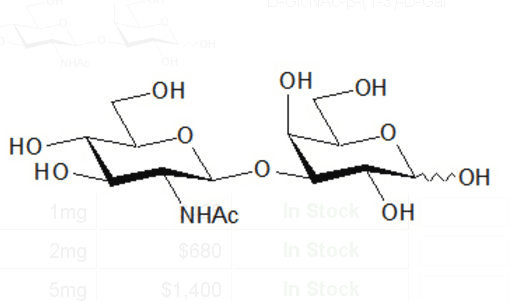 GlcNAc-b-(1-3)-Gal ; 3-O-(2-Acetamido-2-deoxy-b-D-glucopyranosyl)-D-galactose,