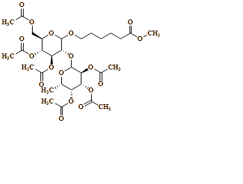(3S,4R,5R,6S)-2-(((3R,4S,5R,6R)-4,5-diacetoxy-6-(acetoxymethyl)-2-((6-methoxy-6-oxohexyl)oxy)tetrahydro-2H-pyran-3-yl)oxy)-6-methyltetrahydro-2H-pyran-3,4,5-triyl triacetate