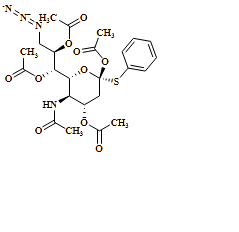 ?-Neuraminic acid, N-acetyl-9-azido-9-deoxy-2-S-phenyl-2-thio-, methyl ester, 4,7,8-triacetate
