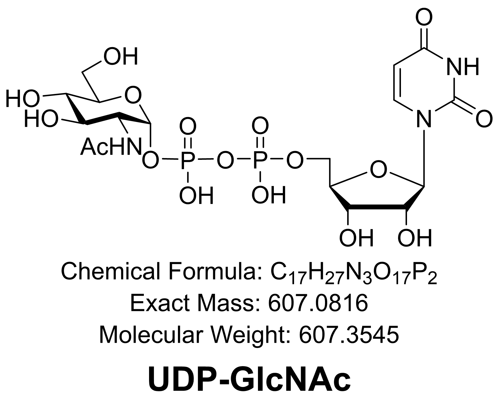 UDP-GlcNAc (91183-98-1, 4578-31-8, UDP-N-acetylglucose)