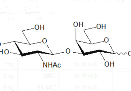 GlcNAc-b-(1-3)-Gal ; 3-O-(2-Acetamido-2-deoxy-b-D-glucopyranosyl)-D-galactose,