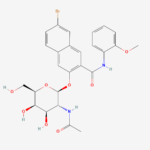 3-2S-3R-4R-5R-6R-3-Acetamido-4-5-dihydroxy-6-hydroxymethyl-oxan-2-yl-oxy-7-bromo-N-2-methoxyphenyl-naphthalene-2-carboxamide